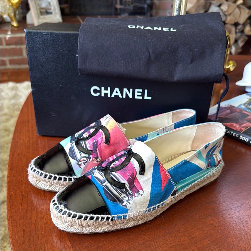 Chanel Multicolor Espadrille Flats